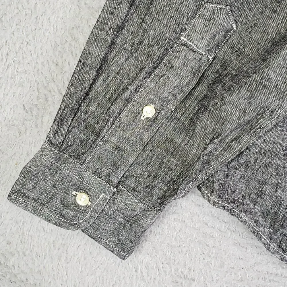 Polo Ralph Lauren Shirt Oxford LS Button Down Gray Vintage Mens Size Large L